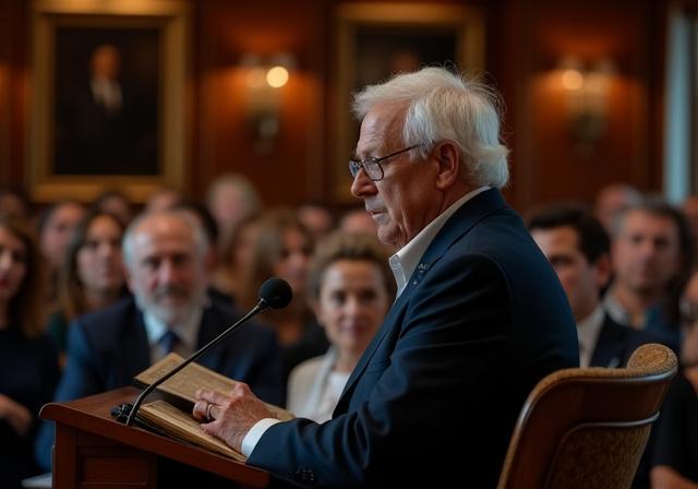 Autor bei literarischer Veranstaltung an Bord