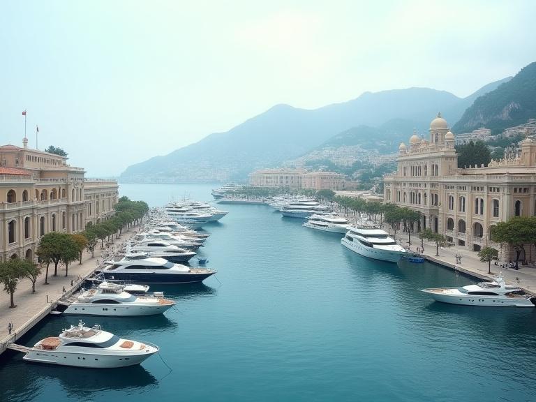 Monte Carlo Hafen in der Nebensaison