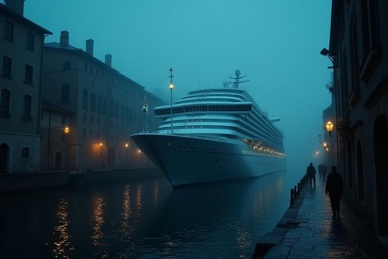 Mysteriöse Atmosphäre bei Thriller-Voyage in Hafen